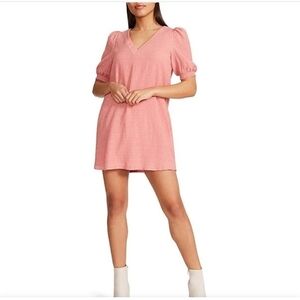BB Dakota Pink Smocked Puff Sleeve Mini Dress - Medium